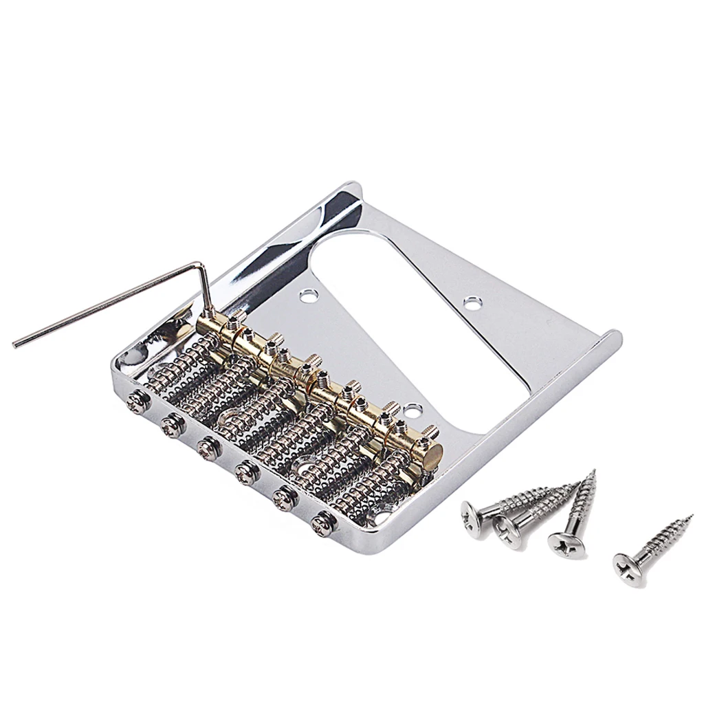 Wilkinson Vintage Bridge Bass Fixed Bridge Saddle for Telecaster Electric Guitar Brass Saddles Tele Tl Guitar Bridge Silver