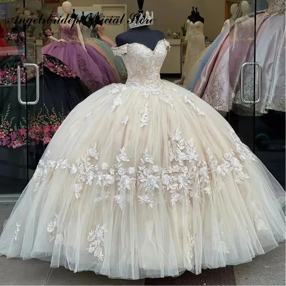 Angelsbridep-vestidos De fiesta De quinceañera, ropa Sexy De tul, De Cenicienta, para cumpleaños