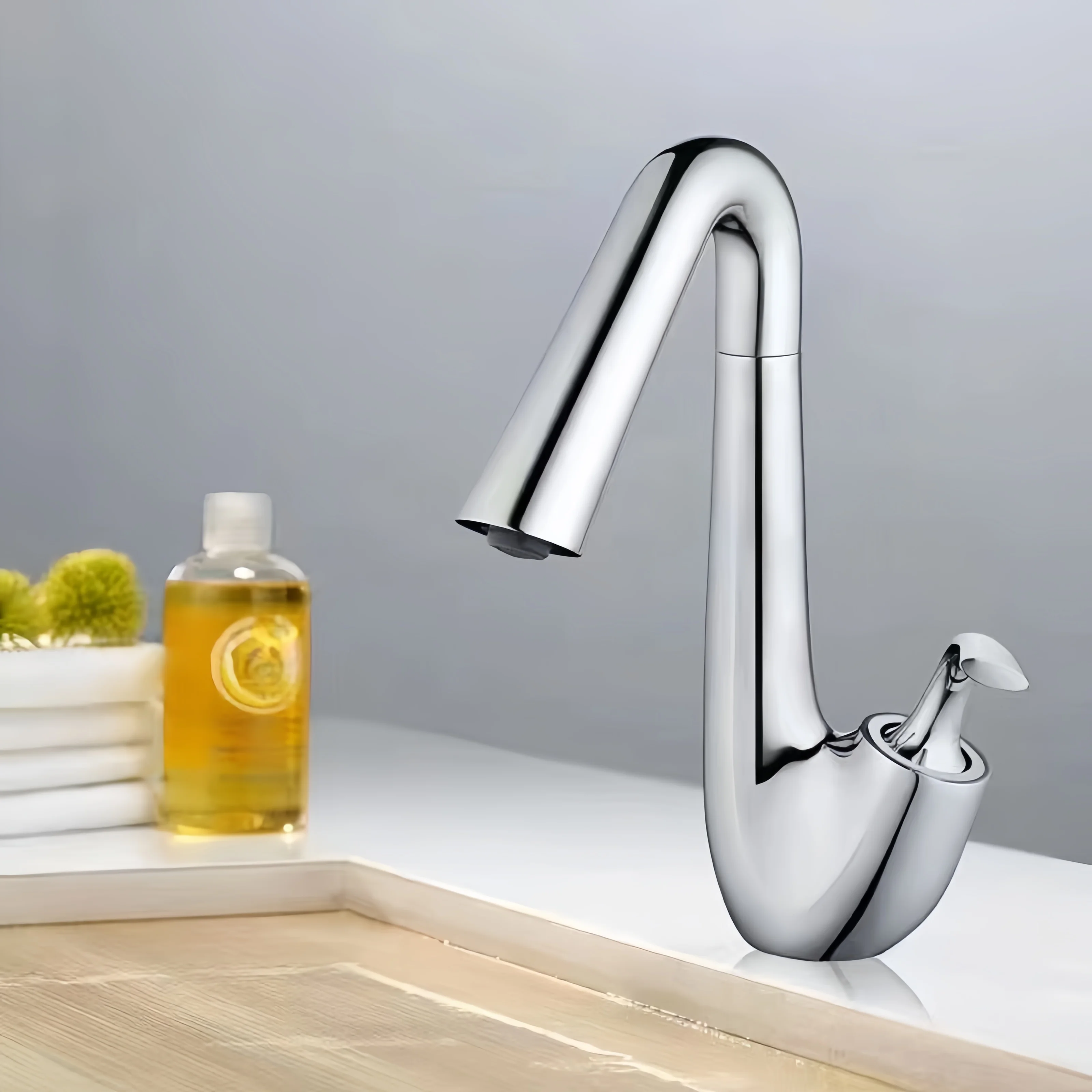 Full Brass Bathroom Sink Mixer Tap Modern Single Lever Cold Hot Water Basin Faucet For Wash Vanity