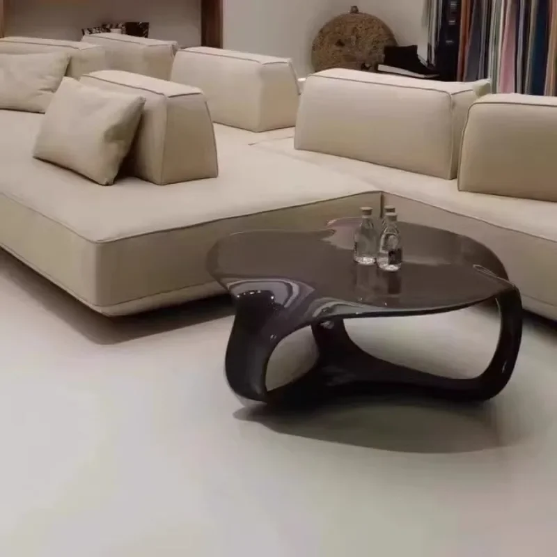 

Italian designer Internet celebrity cloud coffee table FRP paint irregular creative round coffee table cute coffee table