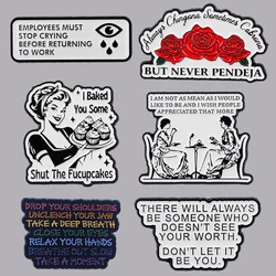 'Employees Must Stop Crying' Enamel Pin Funny Quotes Brooch Pines Lapel Pins Vintage Badge Clothing Accessories Unique Gifts