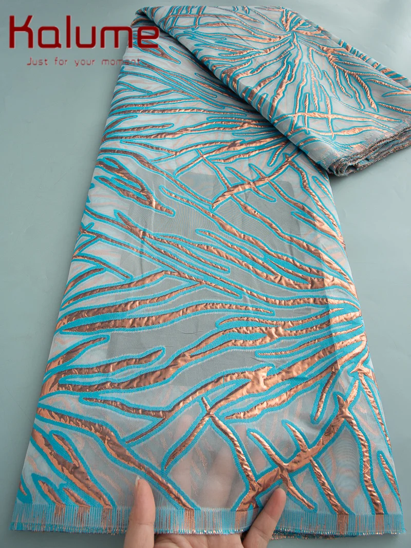 ผ้าแจ็คการ์ดโบรเคดกินี Kalume ล่าสุด 5 หลา ผ้าลูกไม้แอฟริกัน 2025 ผ้าโบรเคดไนจีเรียคุณภาพสูงสำหรับชุดแต่งงาน