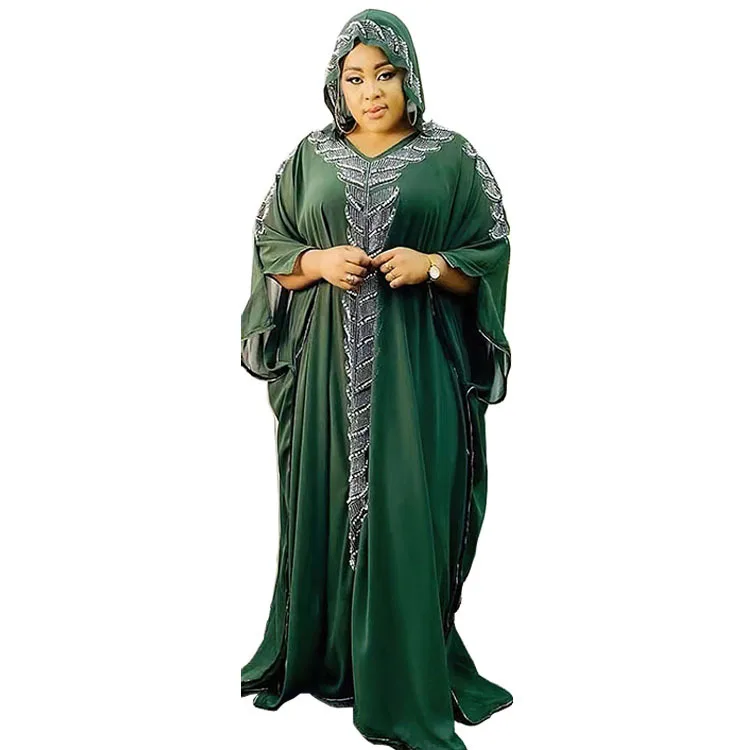 Women Eid Muslim Abaya Ramadan Morocco Hooded Inner Dress Abayas Dubai Arab Diamonds Long Robe Loose Modest Kaftan Islam