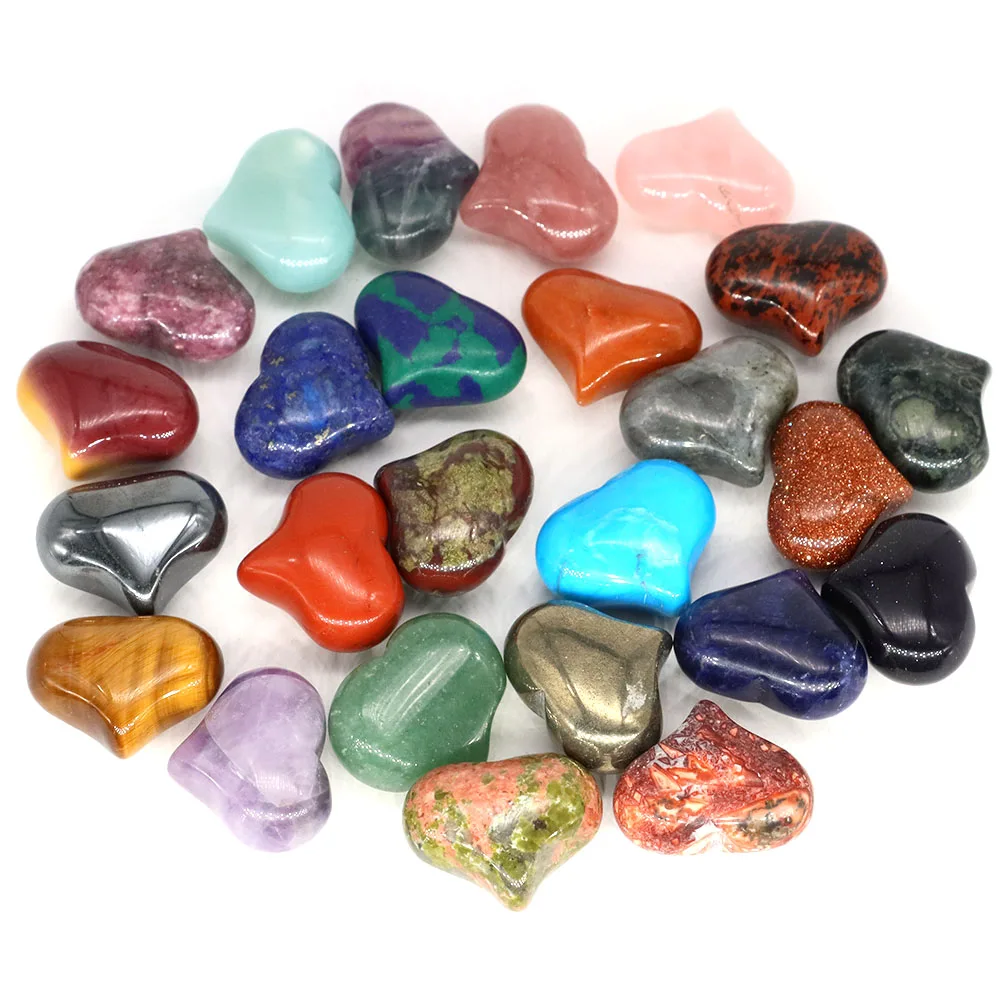 Natural Stone Love Heart Shaped Statue Crystal Amethyst Reiki Healing Energy Gem Mineral Yoga Chakra Jewelry Ornament Home Decor