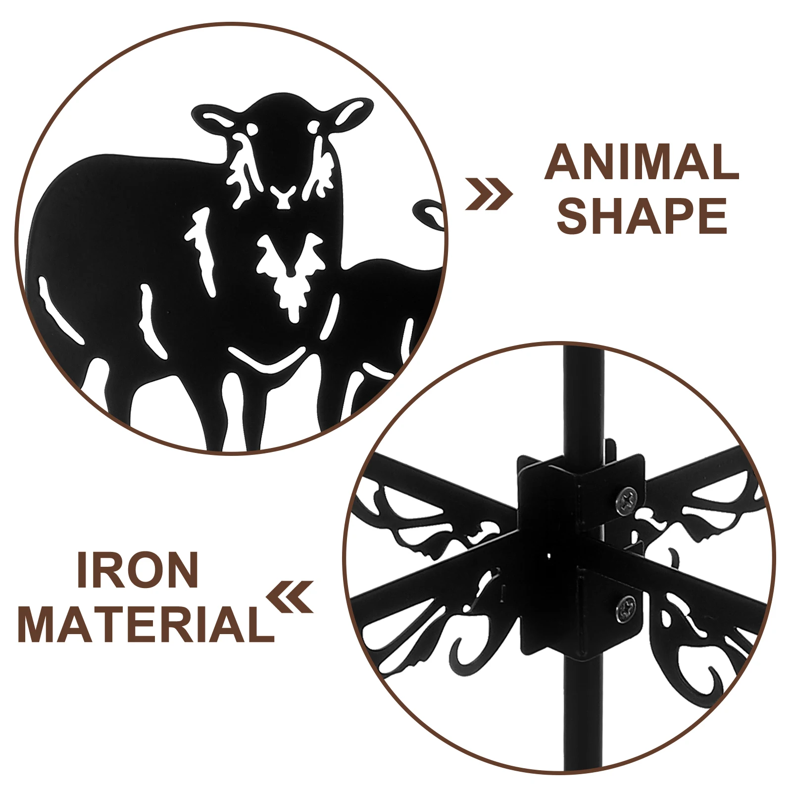 

Sheep Weather Vane Decoration Vanes Roof Mount Wind Chime Iron for Outdoor Child Indicator Direction Indicators