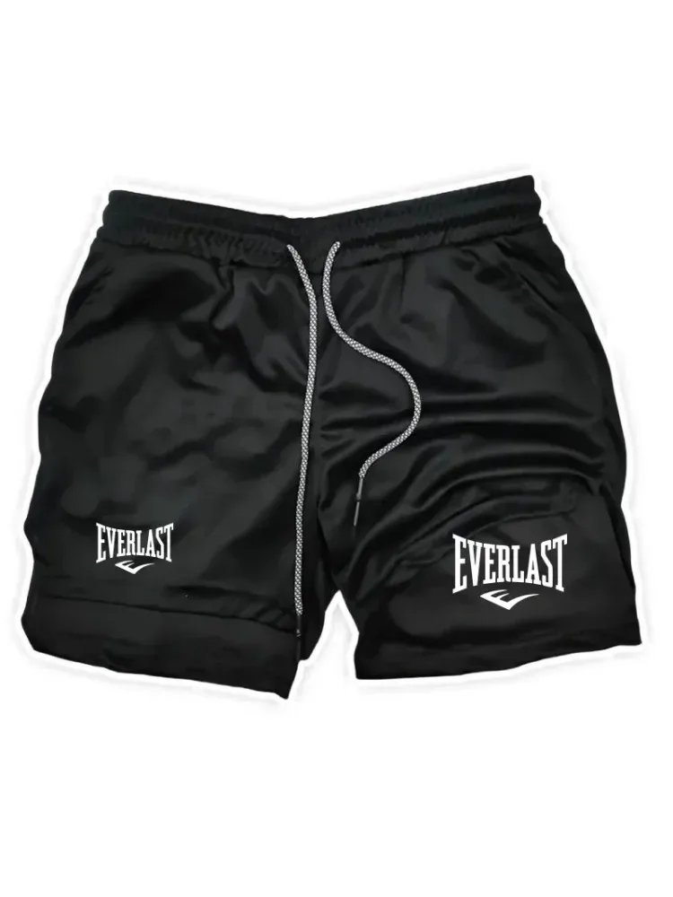 AliExpress NONE Training Jogging Men Running Shorts 2-in-1 Double-deck Sportswear Gym Fitness Pants Cycling Pocket Towel Loop Moisture Absorbing