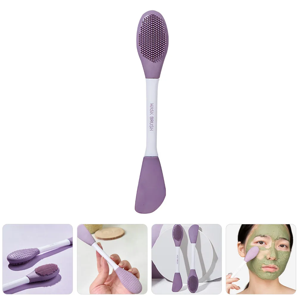 Silicone Mask Brush Dual headed Facial Tool Cleanser Scrubber Reusable for Face Mud Mask Application Home Travel