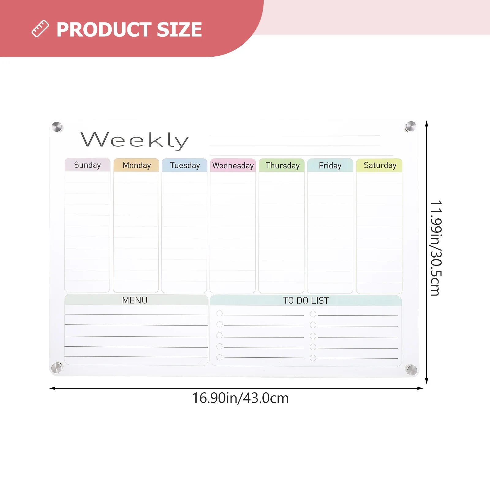 Magnetic Dry Erase Board for Fridge Acrylic Message Planner Schedule Organizer Reusable Writing Surface Home Office Kitchen