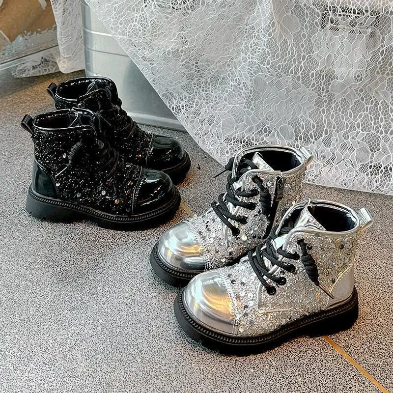 

Kawaii повседневная обувь, модная детская обувь, ботинки для девочек, кожаные детские туфли для девочек, осень 2024, новый блестящий модный британский стиль