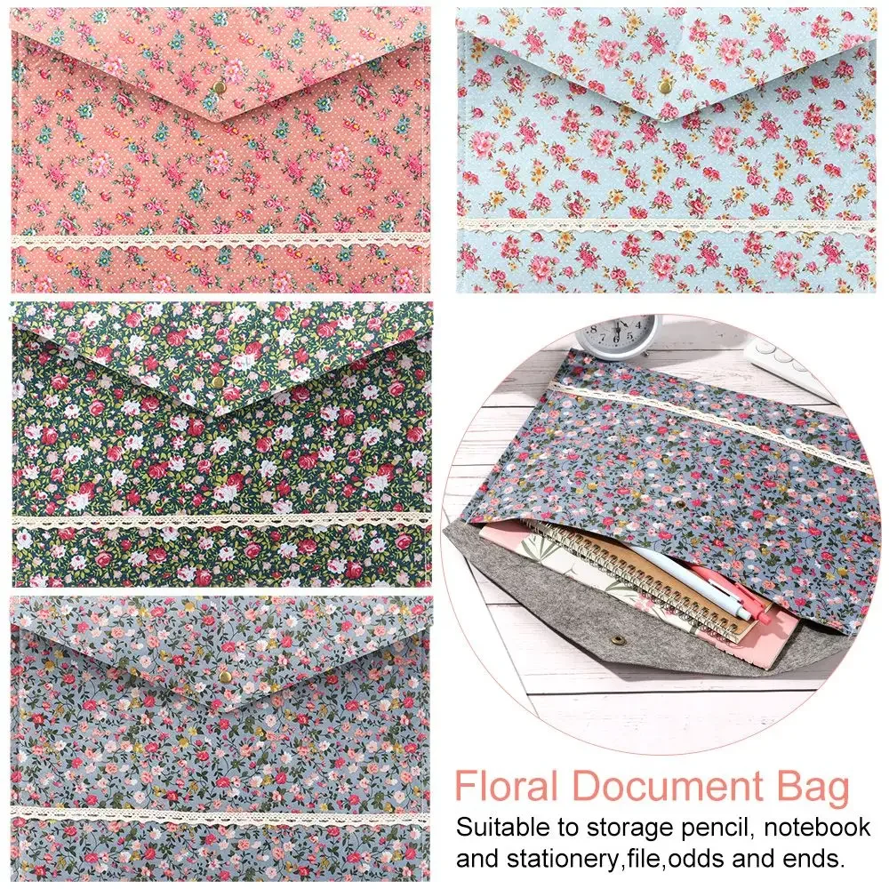 

Симпатичная элегантная папка для файлов формата А4 из ткани с маленькими цветами и искусственными цветами, искусственными цветами, искусственными цветами, большая вместимость