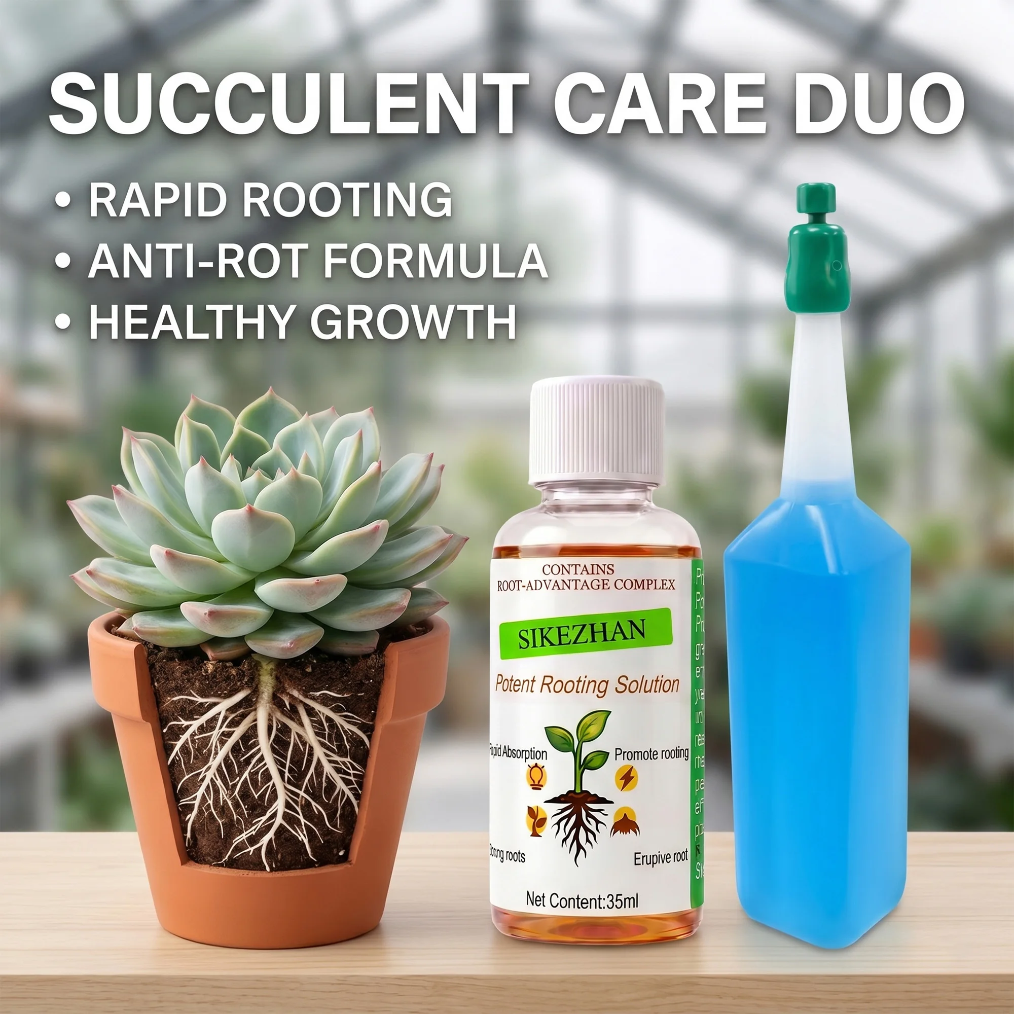 Kit de solution nutritive pour l'enracinement des plantes, stimulateur puissant de racines, prévient la pourriture des succulentes, absorption rapide, liquide pour l'entretien des boutures d'intérieur