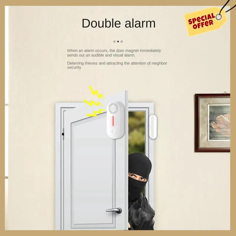 Беспроводной детектор сигнализации Tuya Wi-Fi, безопасная охранная сигнализация, работа с дистанционным управлением для домашнего дверного окна