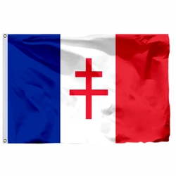 Free France 1940-1944 Flag 90X150CM 3X5FT 21x14cm 100D Polyester Double Stitched High Quality Banner Ensign