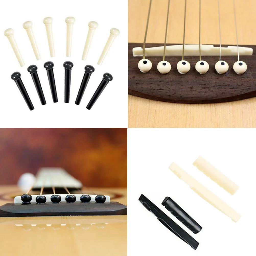 

Guitar Capo String Plectrum Accessories Set Black Guitar String Winder Picks Holder Bridge Nut Saddle Kit Portable Durable
