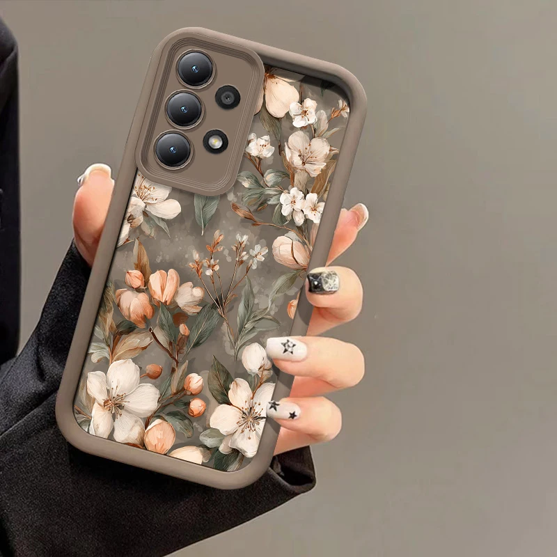 Flower Silicone Phone Case For Samsung Galaxy A07 A32 A51 A71 A06 A05 A05S A04E A04S A03 Core Matte Shockproof Bumper Capa