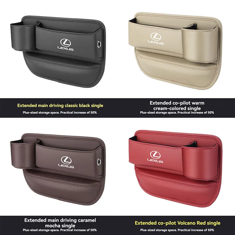 

Leather Car Seat Gap Organizer with Cup Holder Auto Console Side Storage Box For Lexus NX RX CT IS GS GX ES Audi Car Accessories
