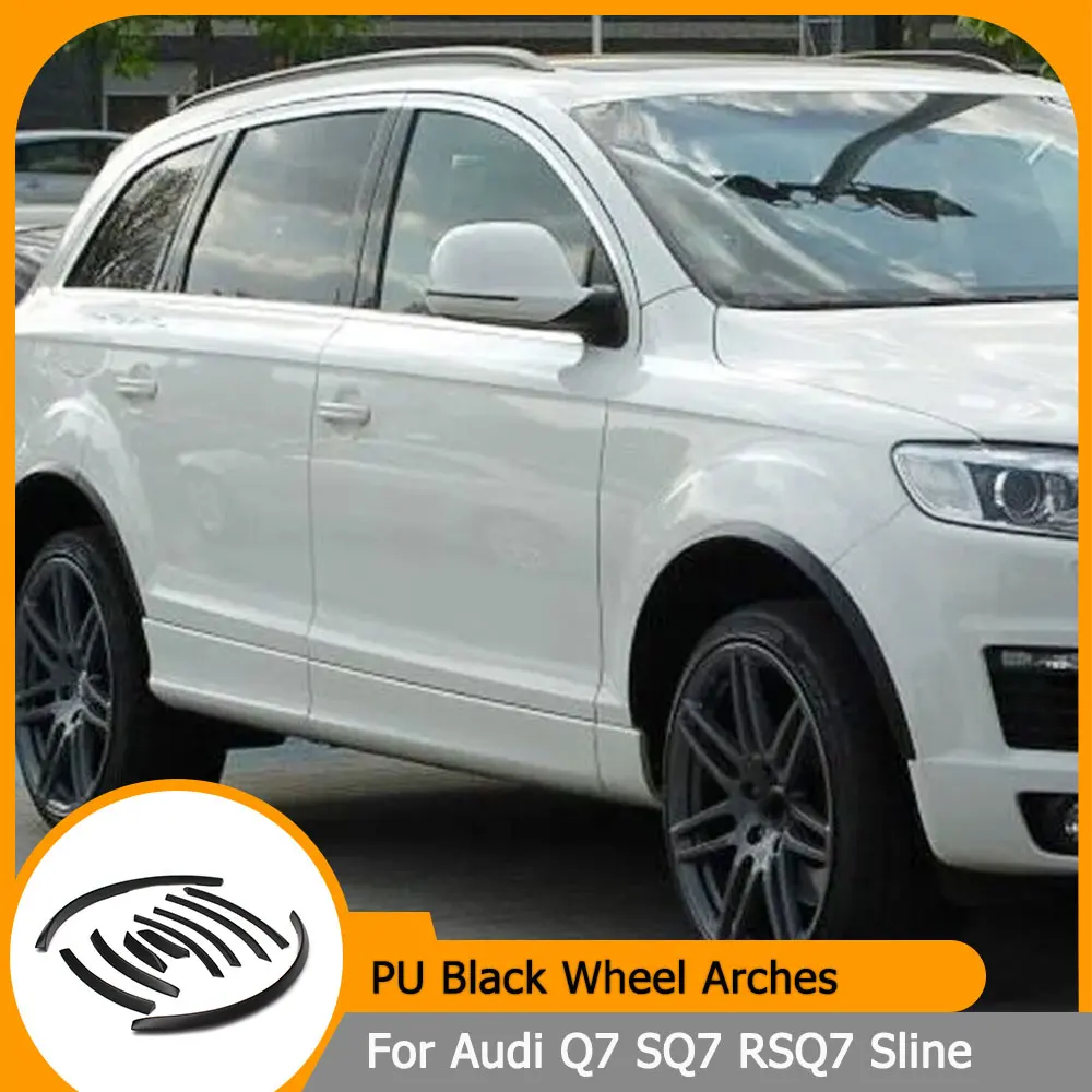 Auto Radlauf Seite Kotflügel Flares Abdeckungen Kotflügel Trim für Audi Q7 SQ7 RSQ7 Sline 2006-2015 PU Schwarz auto Rad Modling Trim