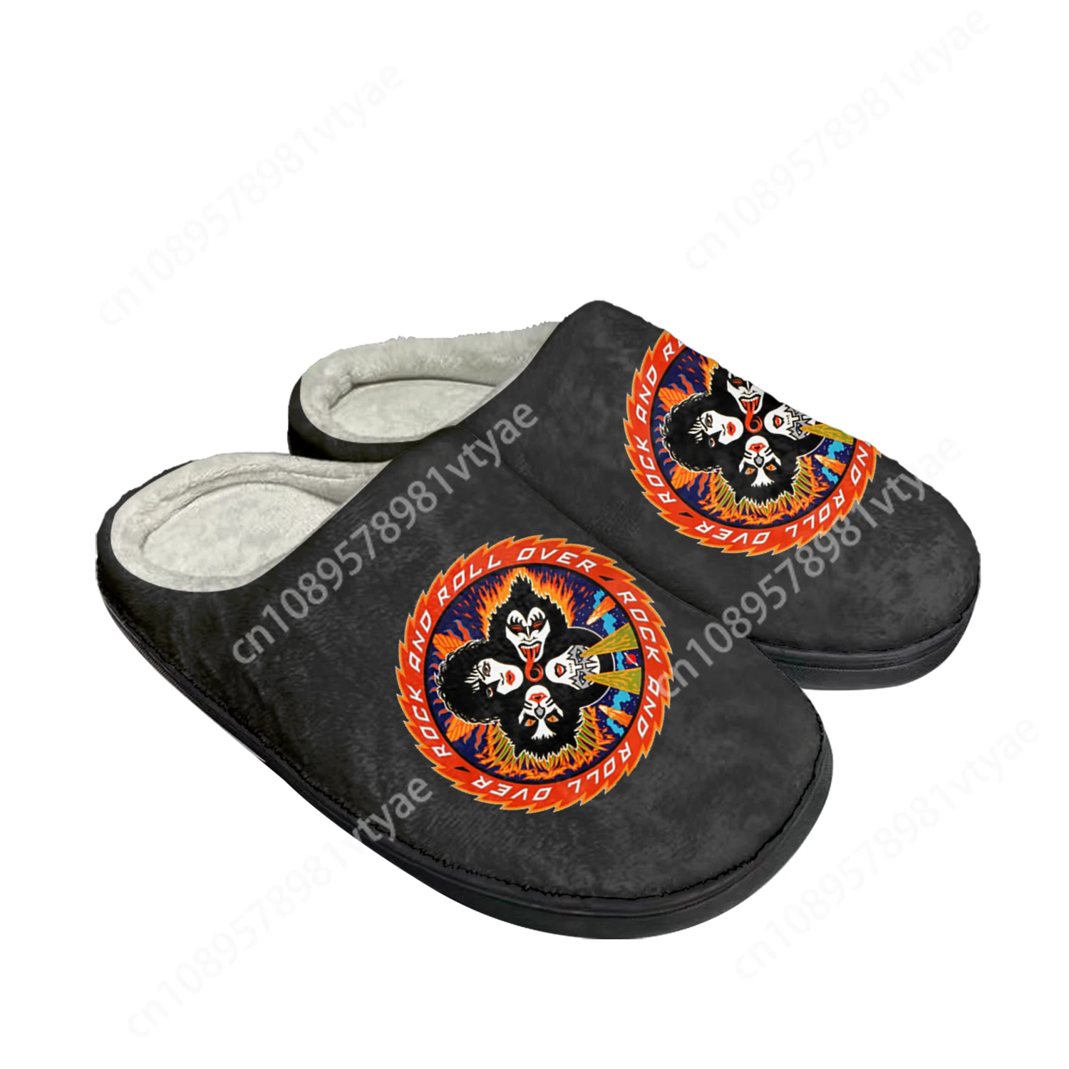 Heavy Metal Rock Band Kiss Fashion Home pantofole personalizzate in cotone sandali da donna da uomo peluche camera da letto tenere in caldo la scarpa pantofola termica