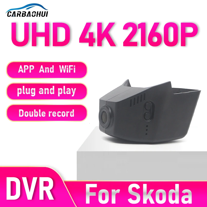 New! Plug and Play Dash Cam for Skoda Enyaq 2020-2025, Dashcam for Skoda Elroq 2025, 4K 2160P Car DVR WIFI APP Connect