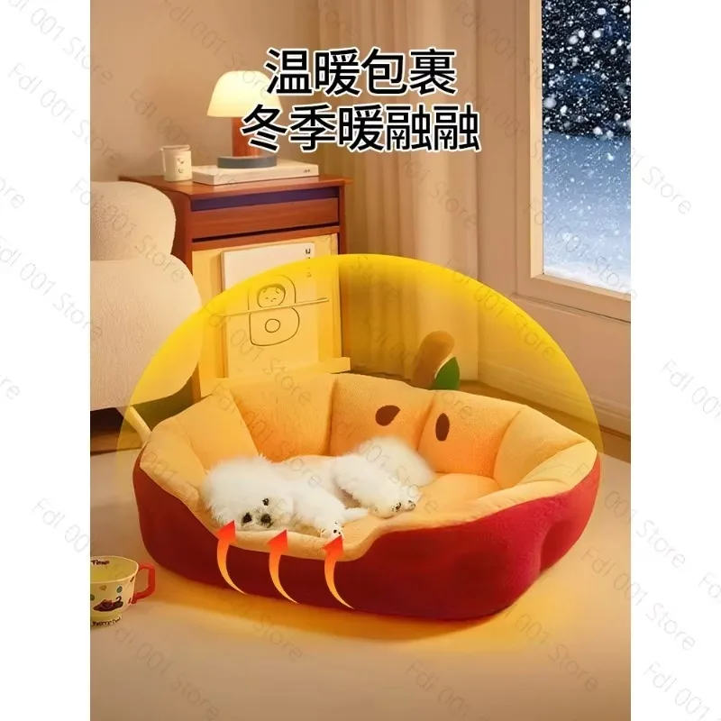 Plush Sofa‑Style Pet Bed All‑Season Cushioned Mattress for Small Breed Dogs Teddy Bichon Warm Resting Sleeping Cushion