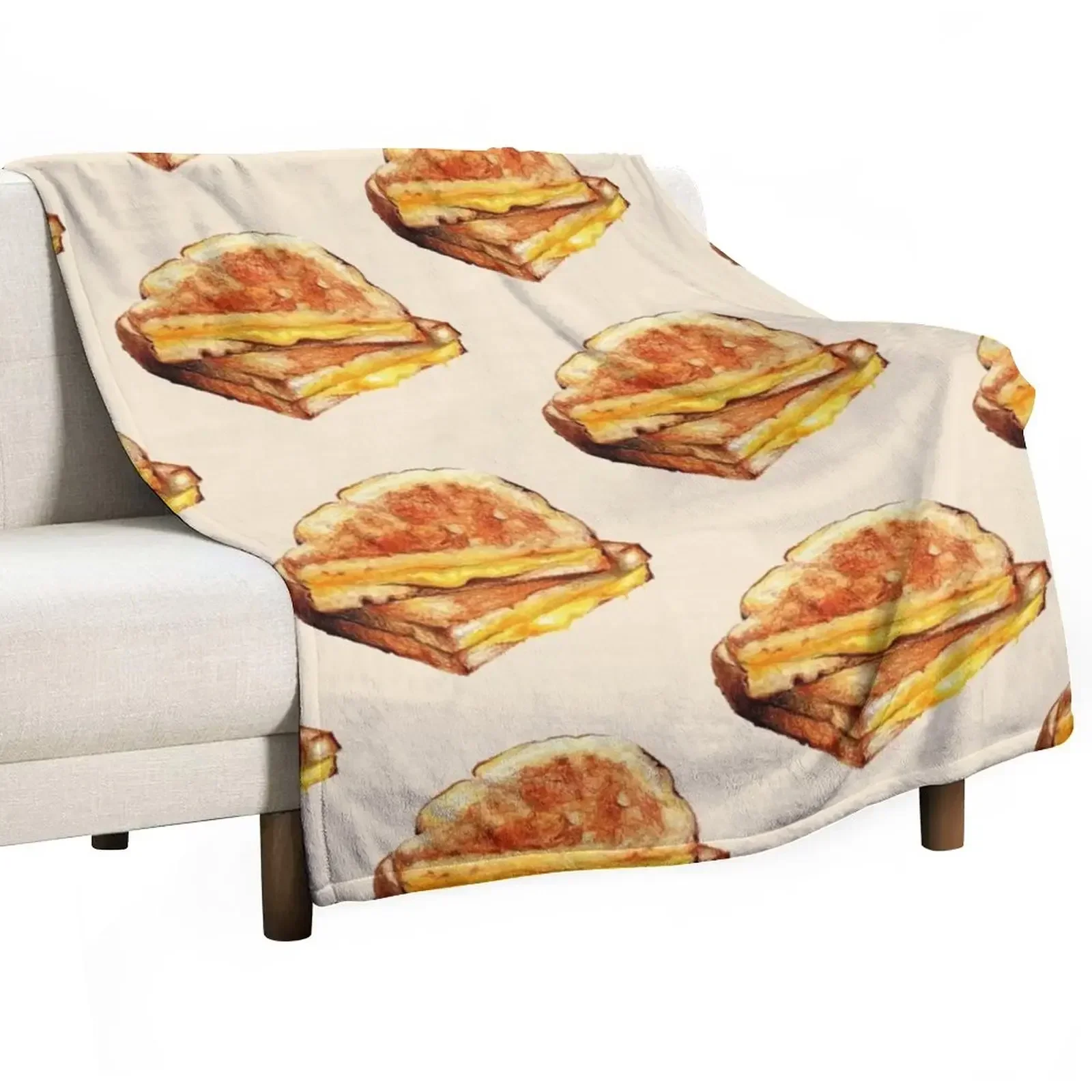 Grilled Cheese Sandwich Throw Blanket Decorative Sofa Luxury St valentine gift ideas Plush Blankets