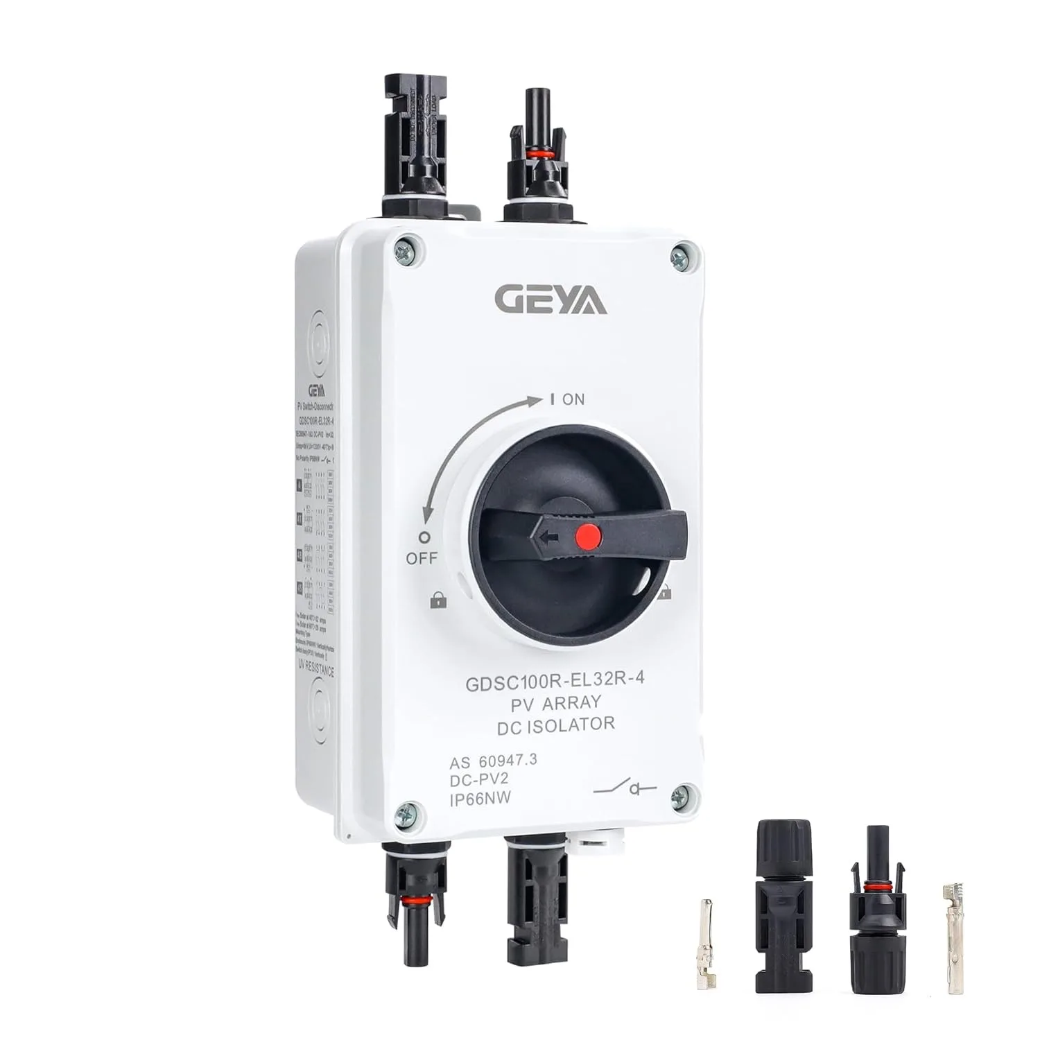 DC Solar Disconnect Switch Isolator Switch 32A1200V with IP66 Waterproof Enclosure PV Panel Disconnect Switch for Solar Systems