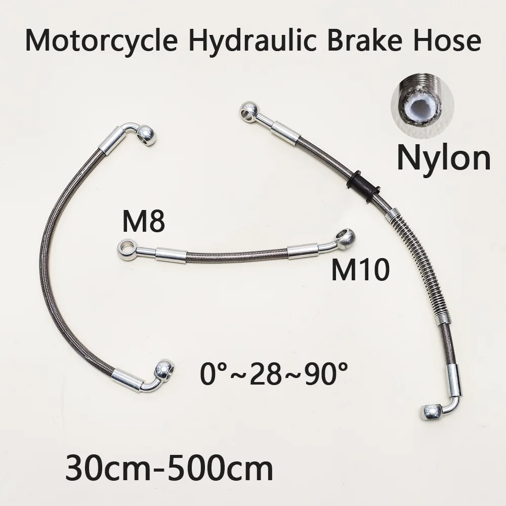 

AN3 Motorcycle Braided Brake Hose Line Steel Brake Cable Hydraulic Clutch Banjo Oil Pipe Line for Universal Dirt Bike Racing ATV