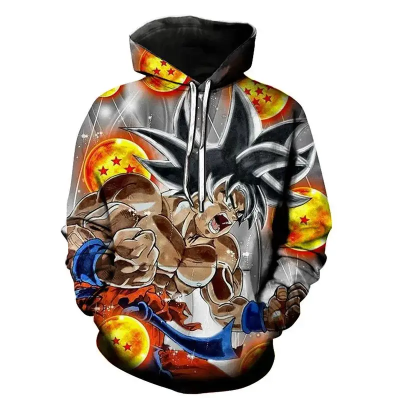 Dragon Ball Cartoon Men\'s Fashion Hoodie Comic Goku 3D Printed Hoody Casual Cool Children\'s Clothes