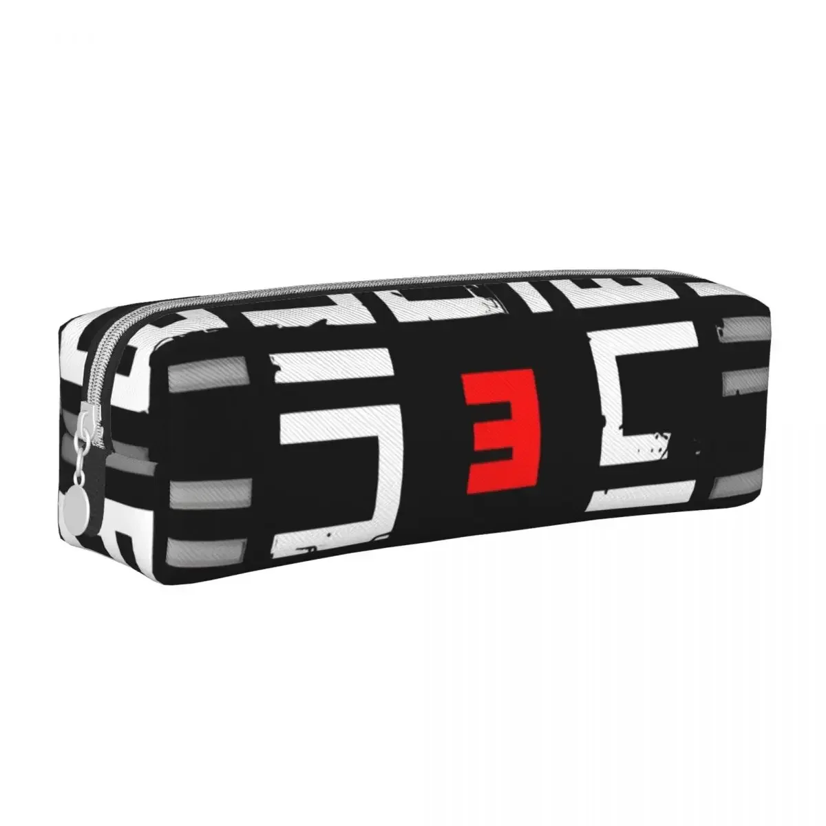 

Logo Eminem Pencil Cases Fun Hip Hop Music Album Pen Holder Bag Girls Boys Large Storage Students School Gift Pouch