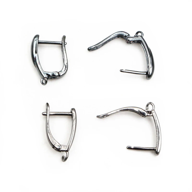 10pcs 2-Styles French Earring Hooks Lever Back Open Loop Setting for DIY Earring Clips Clasp Jewelry Making Accessories Findings