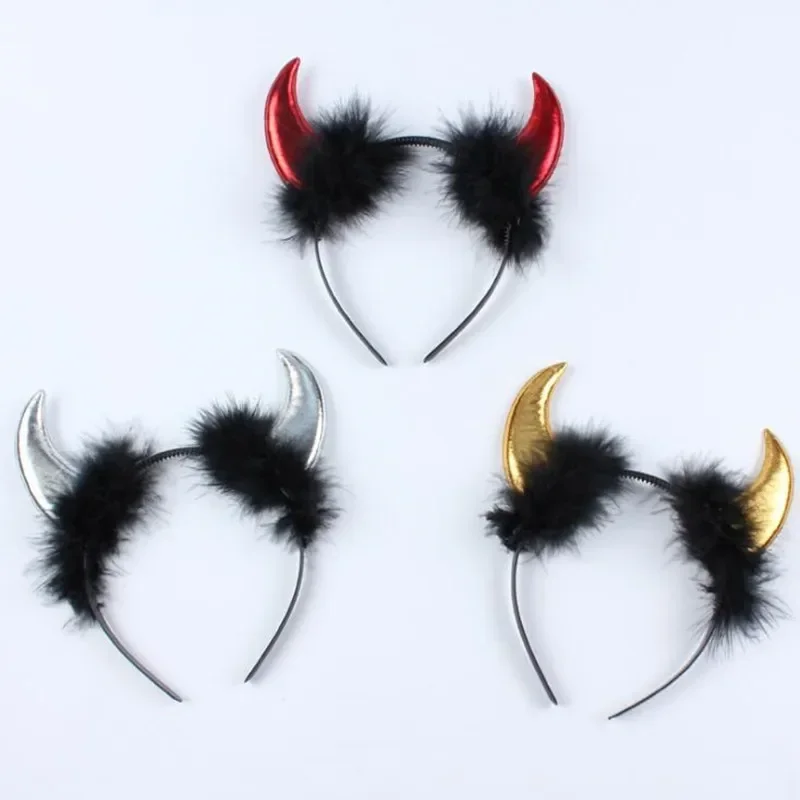 大人と子供のための豪華な漫画の悪魔の角のヘッドバンド、羽のヘアバンド、誕生日パーティーの記念品、コスプレ衣装、クリスマスとハロウィーン