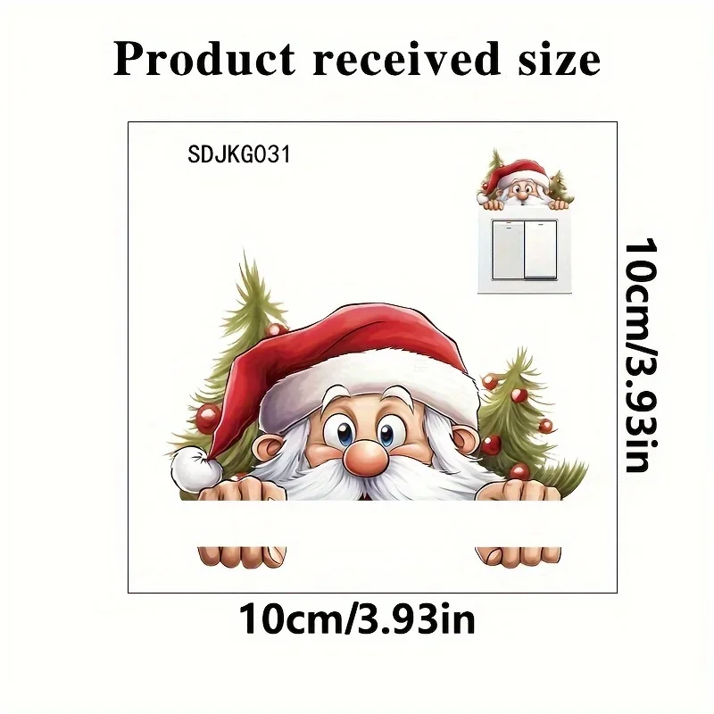 

Peeking Santa Claus Car Motorcycle Sticker, Festive Christmas Tree Decal for Vehicles, Holiday Auto Moto Sticker
