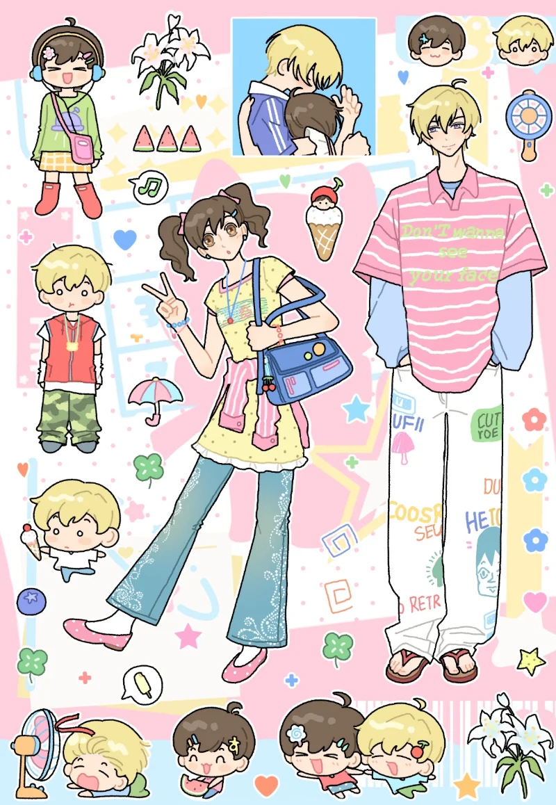 Kawaii Anime Sticker Cute Cartoon Characters Daily Life Seasonal Decorations for Journals view 5