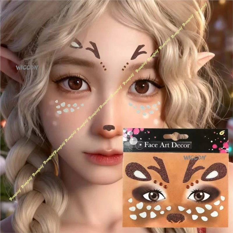 Halloween Christmas Jungle Reindeer Cape Cosplay Costume Witch Performance Manufacturer Supply Girls Boys Cute Animal Face Stick