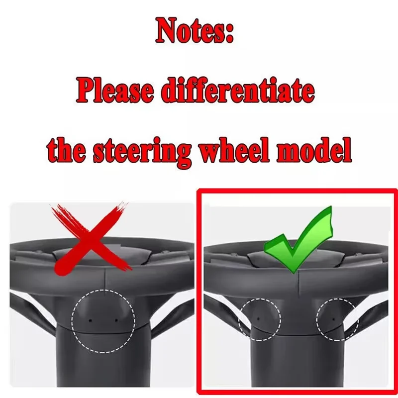 For Tesla Model 3 2017-2023 Model Y 2020-2024 Heated Steering Wheel Perforated Leather Steering Wheel with Heating Function