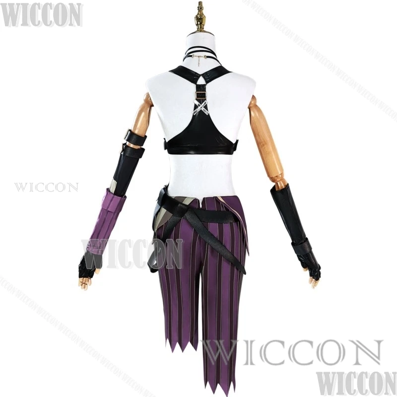 Anime Game LOL Arcane Cosplay Costume Crit Loli Jinx Cosplay Loose Cannon Cosplay Outfit Wig Sexy Women Carnival Outfit Finger