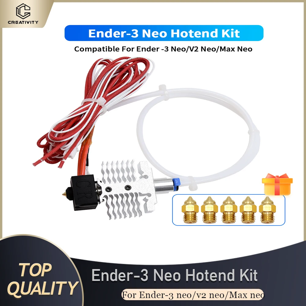 Ender 3 V2 Neo Upgraded Hotend Kit Extruder PTFE Tubing With Silicone Sock Nozzle for Ender 3 V2 Neo/Ender 3 Max Neo/Ender 3 Neo