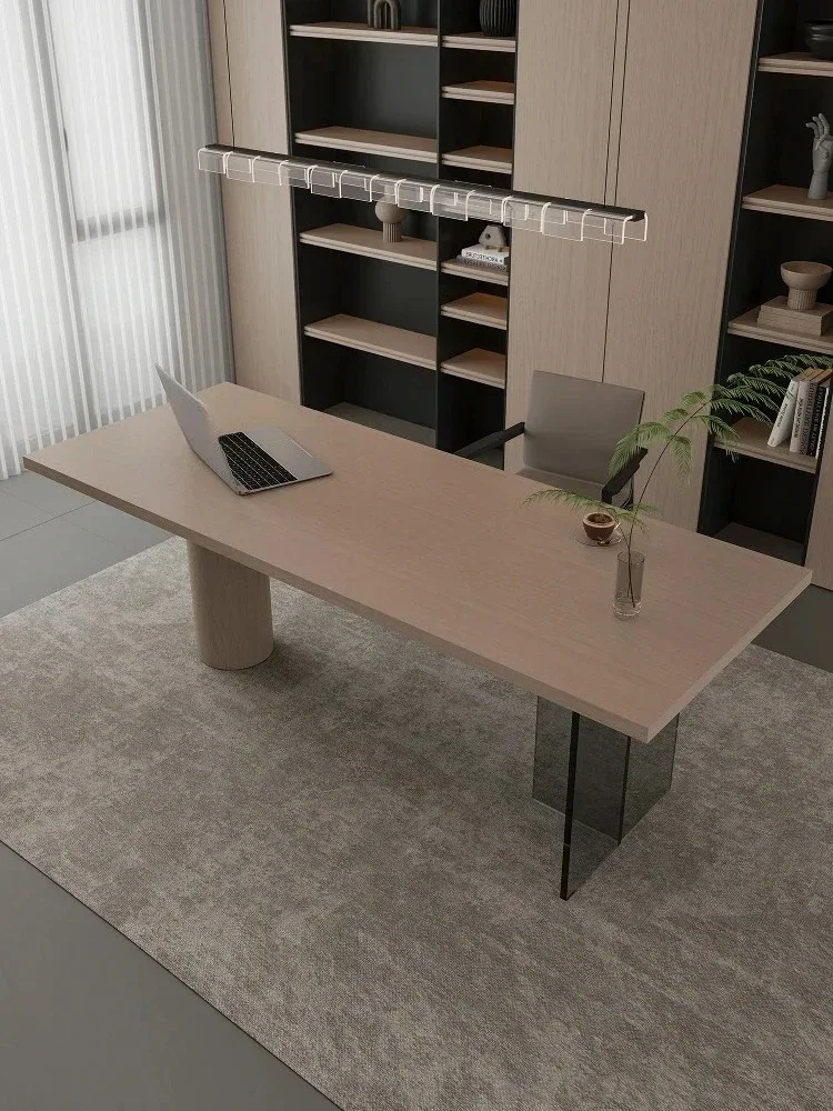 Living room large long table Italian light luxury modern high-end acrylic large table