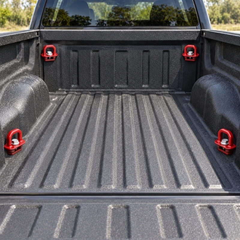 Pickup Bed Cargo Tie Down Rings with 18-8 Steel Center Bolts for Ropes Cords and Securing Equipment in Truck Bed DZ97903