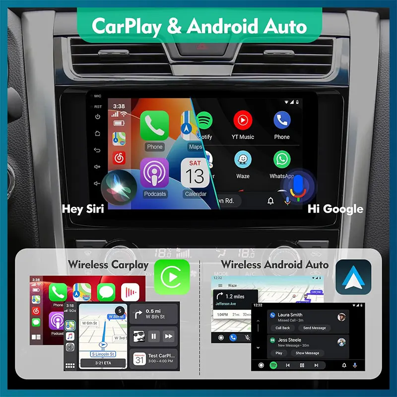 Autoradio da 9 pollici 2 Din Android 14 Stereo con schermo per Audi A3 8P 2003-2012 Carplay Sistema intelligente Multimedia Wifi NO DVD