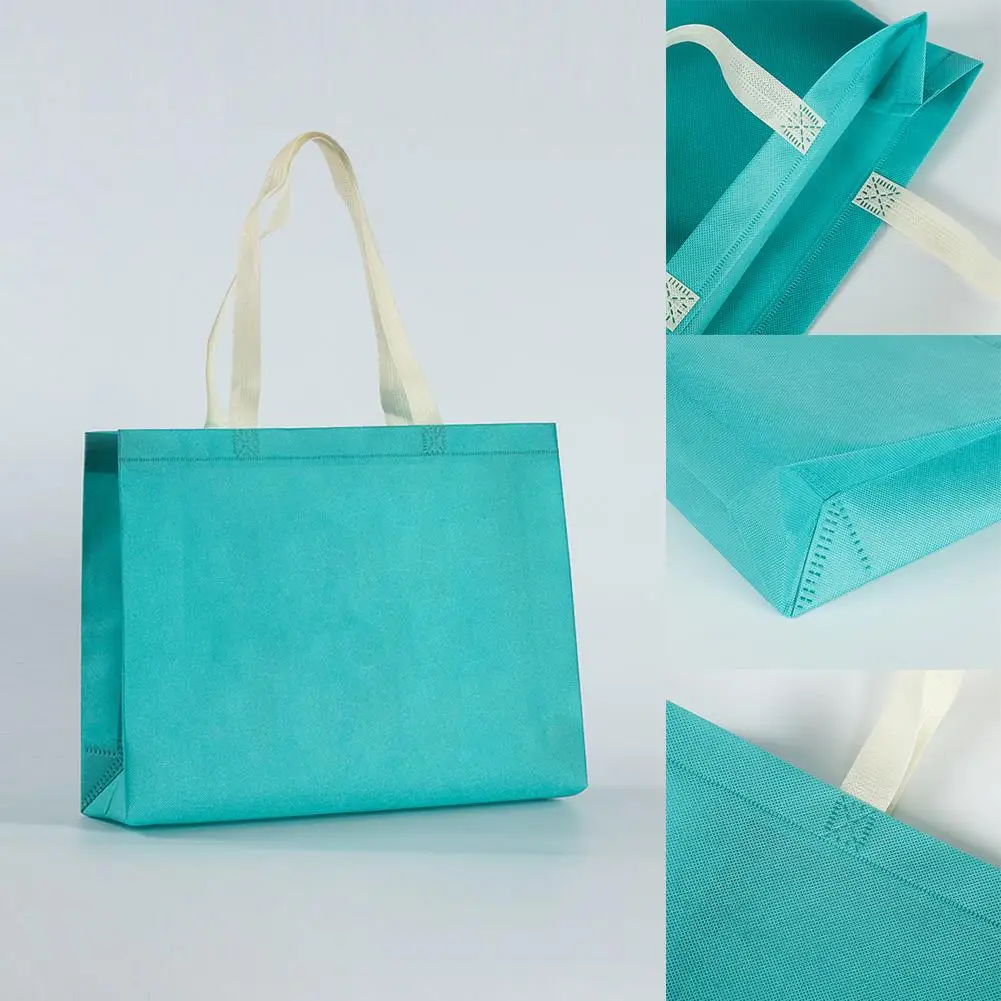 

Reusable Portable Shoulder Handbag For Travel Grocery Eco-Friendly Folding Shopping Bag Simple Solid Color Grocery Bag
