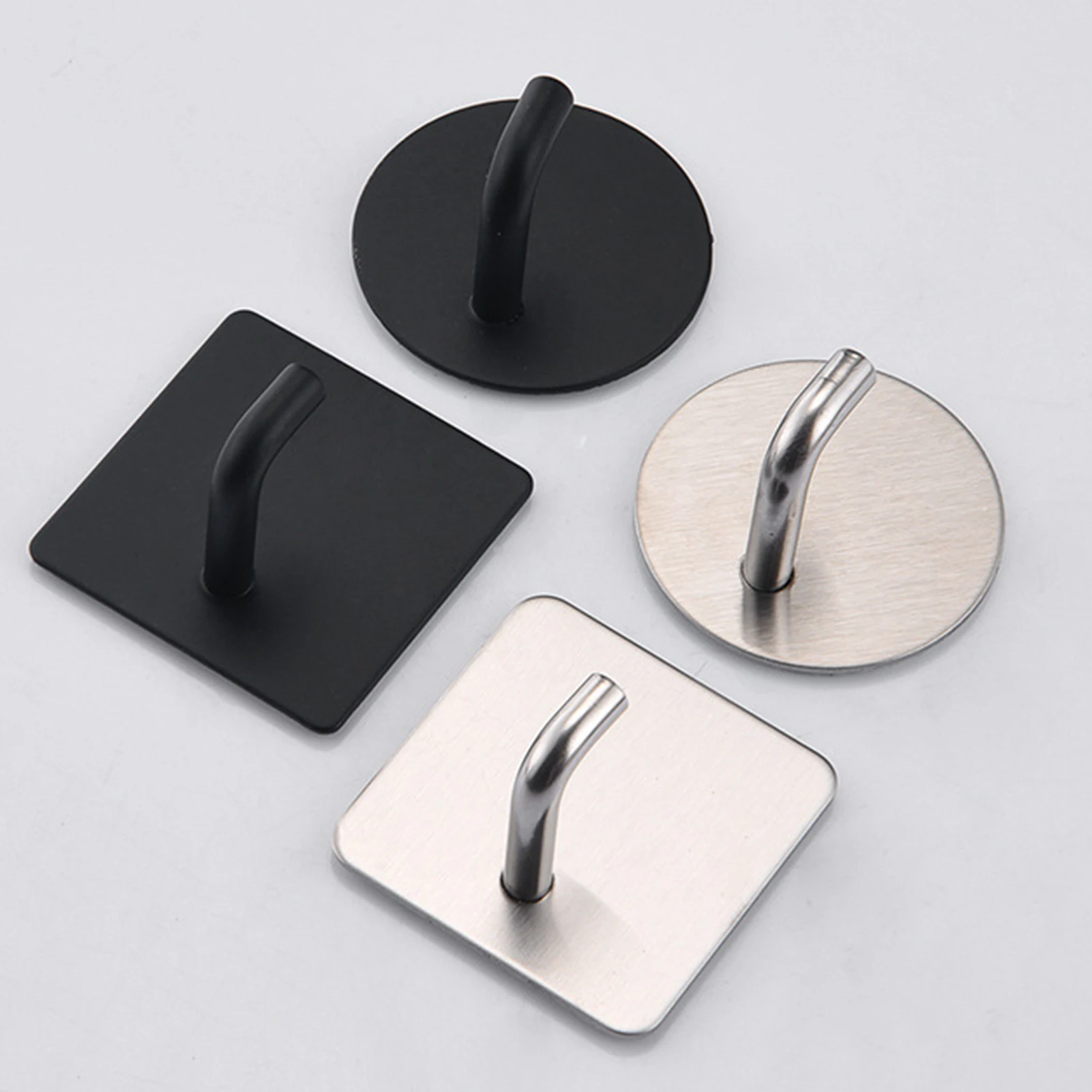 Adhesive Hooks Heavy Duty Wall Hooks Waterproof Towel Hooks Stainless Steel Sticky Hooks for Towel Robe Loofah Key Coat