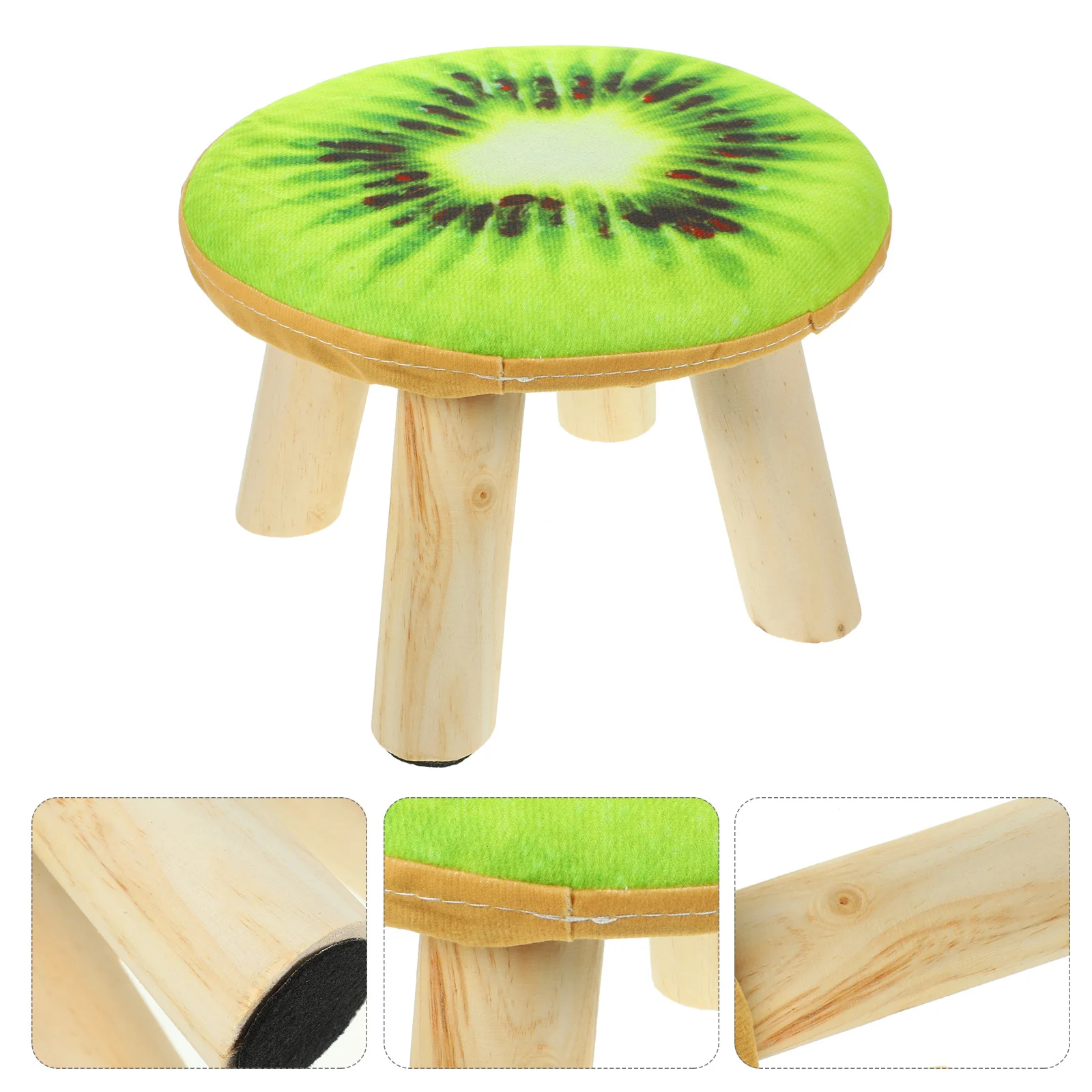 الصلبة الخشب الكرتون مقعد صغير وسادة مقعد منخفضة نمط الفاكهة خفيفة الوزن سهلة التنظيف المضادة للانزلاق قدم وسادة الجلوس البراز للأحذية #5