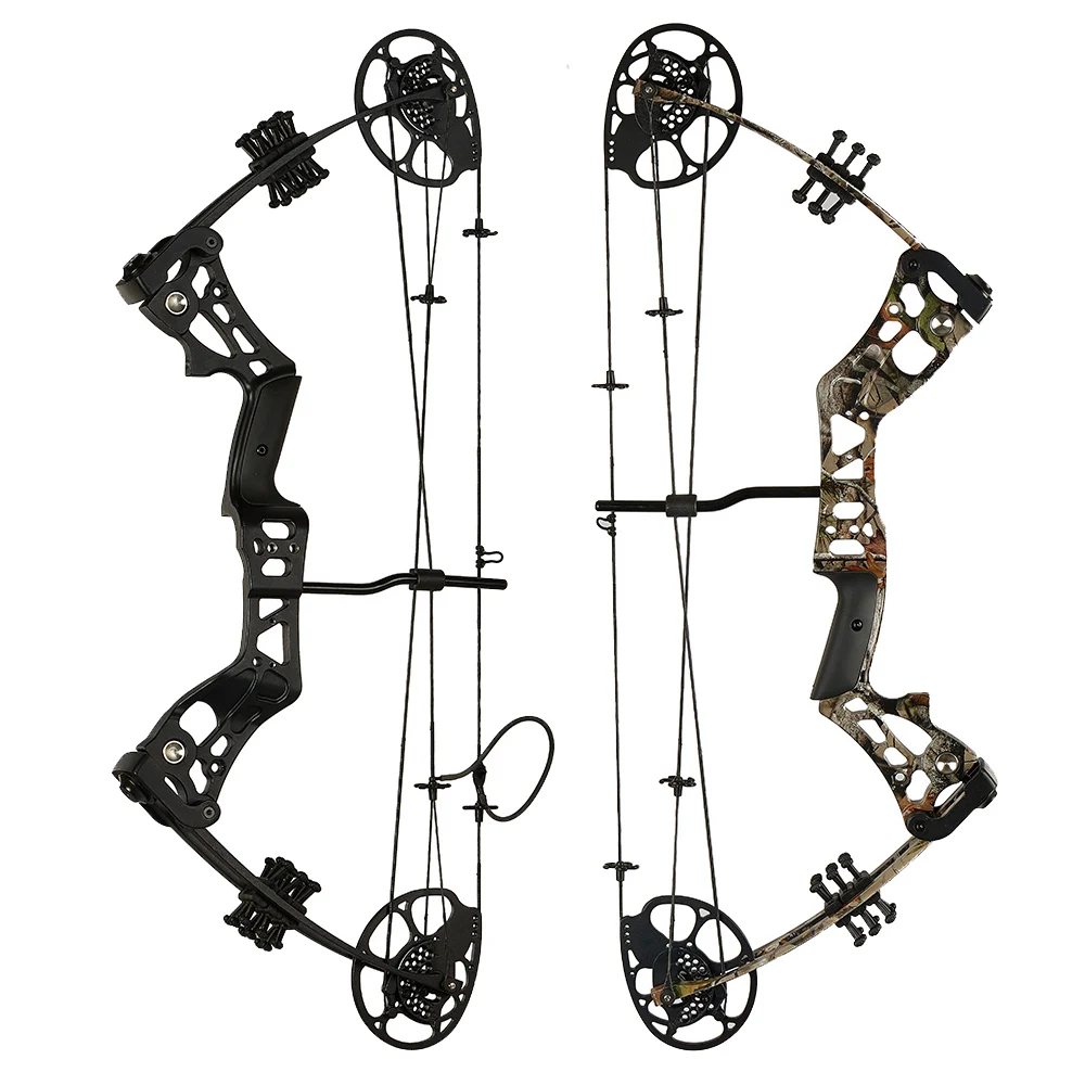 15-45 Lbs Compound Bow Aluminum Magnesium Alloy Bow kit with Right Hand Bow with Adjustable Draw Length Archery Hunting