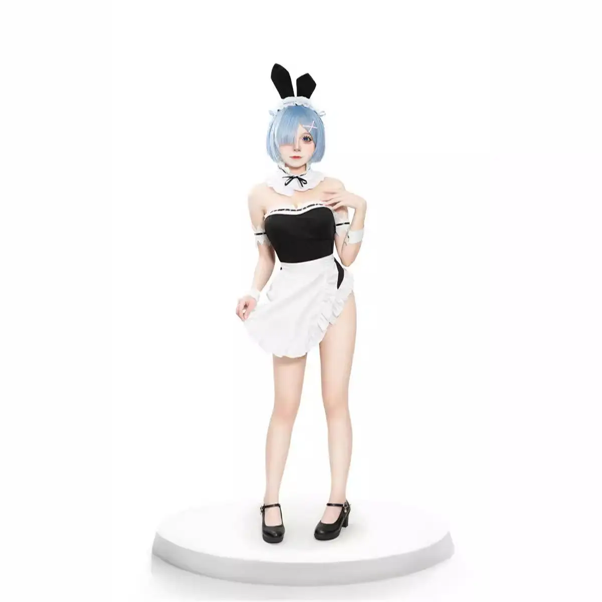 

Sexy loween Rem orm ort Skirt Suit for DJ Performance Bar Nightclub Stage ow Rabbit Girl Cosplay Maid Outfit
