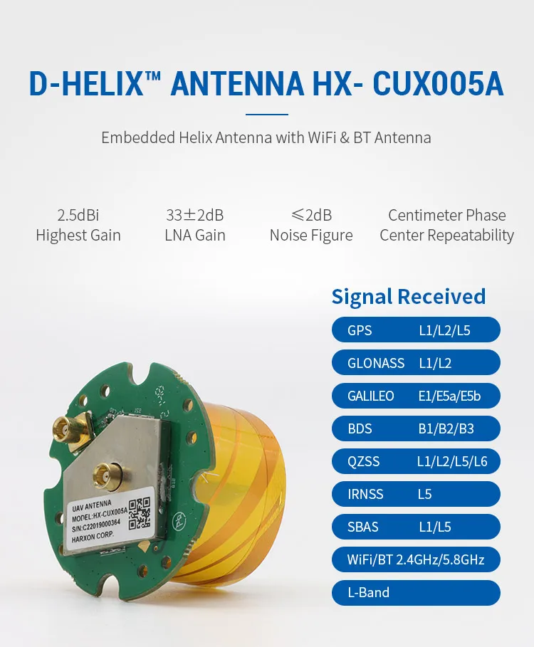 Heißer Verkauf Harxon GNSS Antenne Bluetooth Wifi Antenne Integrierte High Gain Helix Antenne