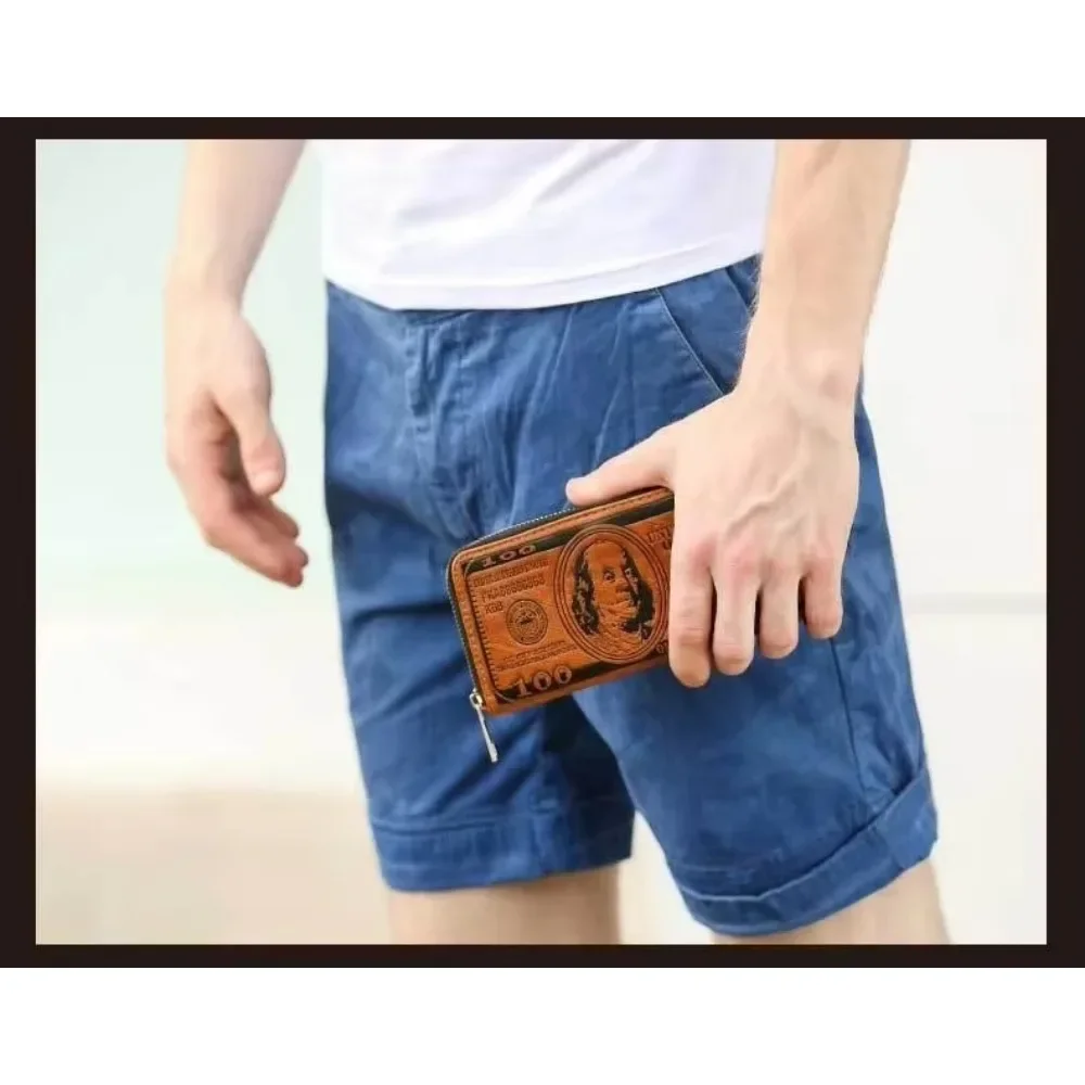 Fashion New US 100 Dollar Bill Money Long Purses Hombre Unisex Wallets Classic Flag Designer Wallet