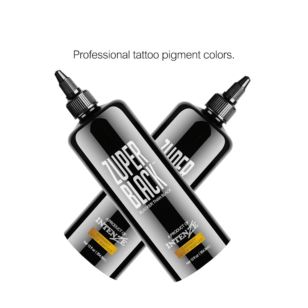 Tattoo Ink Small Particle Zuper Black Silicone Leather (360 ml) 12 oz Super Black for Student Practice