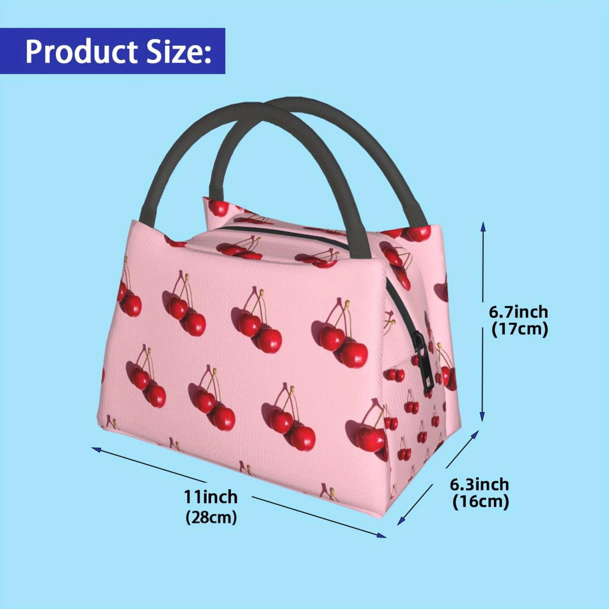 عيد الميلاد سعيد الكرز نمط، حقيبة تبريد محمولة قابلة لإعادة الاستخدام حقيبة تبريد، حقيبة غداء معزولة للتخييم نزهة الشاطئ أساسيات