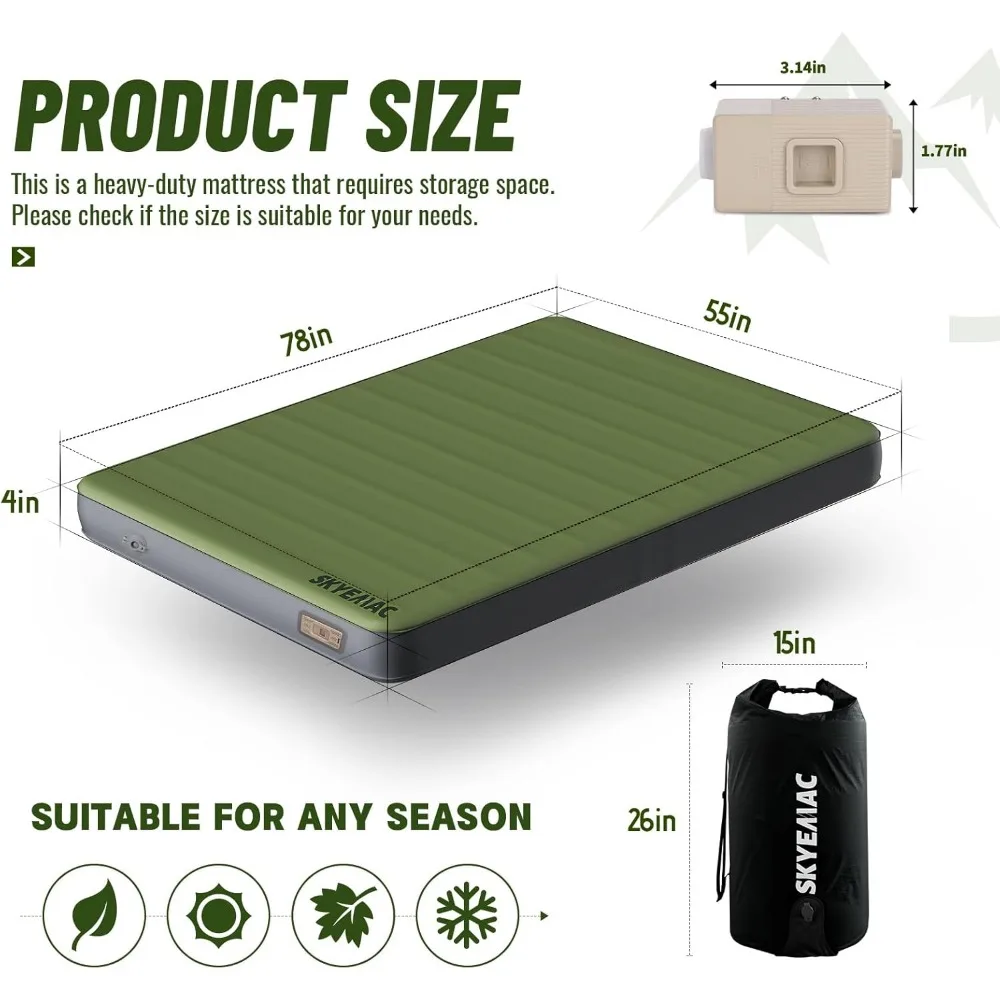 بساط نوم للتخييم سميك من إسفنج الذاكرة ذاتي النفخ للمنزل، مريح ومتين #6
